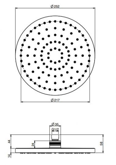 Лейка для верхнего душа Fima - carlo frattini Wellness F2794/2 25х25 ФОТО