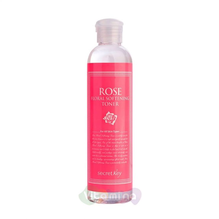Secret Key Тонер для лица увлажняющий с экстрактом дамасской розы Rose Floral Softening Tone, 248 мл