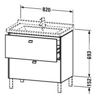 Тумба под раковину Duravit Brioso BR 4422 82x46,9 схема 1