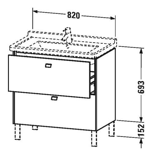 Тумба под раковину Duravit Brioso BR 4422 82x46,9 схема 1