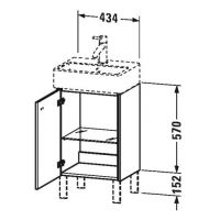 Тумба под раковиной Duravit Brioso BR 4430 L/R 43,4x33,9 схема 1