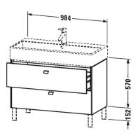 Тумба под раковину Duravit Brioso BR 4436 98,4x45,9 схема 1