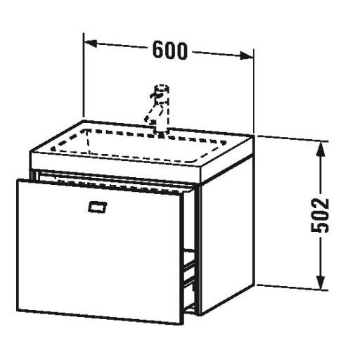 Тумба под раковину Duravit Brioso BR 4600 N/O/T 60x48 схема 1