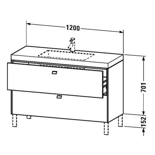 Тумба под раковину Duravit Brioso BR 4703 N/O/T 120x48 схема 1