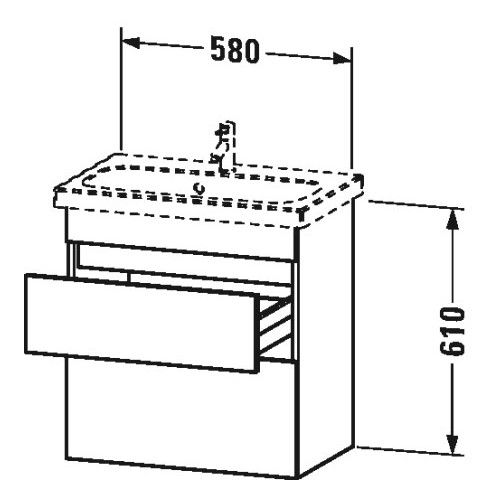 Тумба под раковину Duravit DuraStyle DS 6479 58x 36,8 схема 1