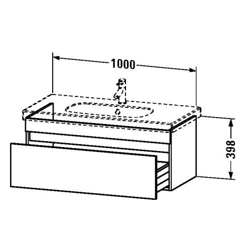 Тумба под раковину Duravit DuraStyle DS 6385 100x45,3 схема 1