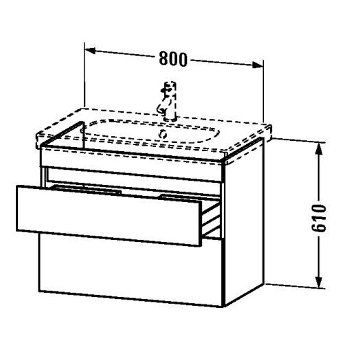Тумба под раковину Duravit DuraStyle DS 6484 80x45,3 схема 1
