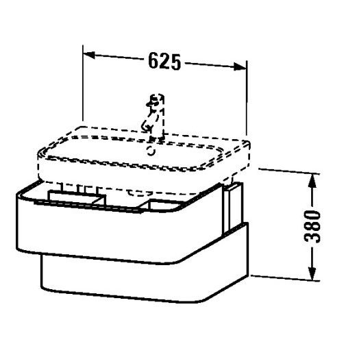 Тумба под раковину Duravit Happy D.2 H2 6364 62,5x48 схема 1