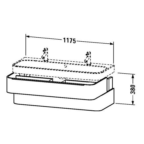 Тумба под раковину Duravit Happy D.2 H2 6367 117,5x48 схема 1