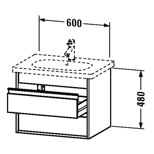 Тумба под раковину Duravit Ketho KT 6650 60x45,5 схема 1