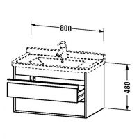 Тумба под раковину Duravit Ketho KT 6644 80x46,5 схема 1