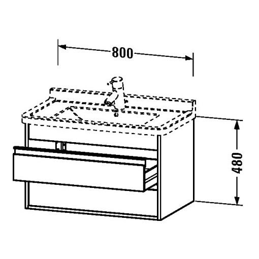 Тумба под раковину Duravit Ketho KT 6644 80x46,5 схема 1