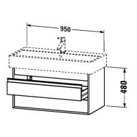 Тумба под раковину Duravit Ketho KT 6638 95x44 схема 1