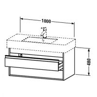 Тумба под раковину Duravit Ketho KT 6641 100x45,5 схема 1