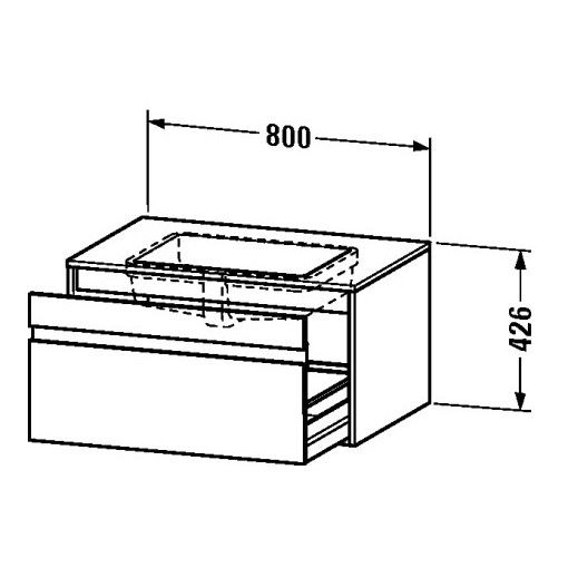 Тумба под раковину Duravit Ketho KT 6894 80x55 схема 1