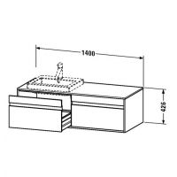 Тумба под раковину Duravit Ketho KT 6797 L/R/B 140x55 схема 1