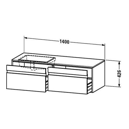 Тумба под раковину Duravit Ketho KT 6897 L/R 140x55 ФОТО