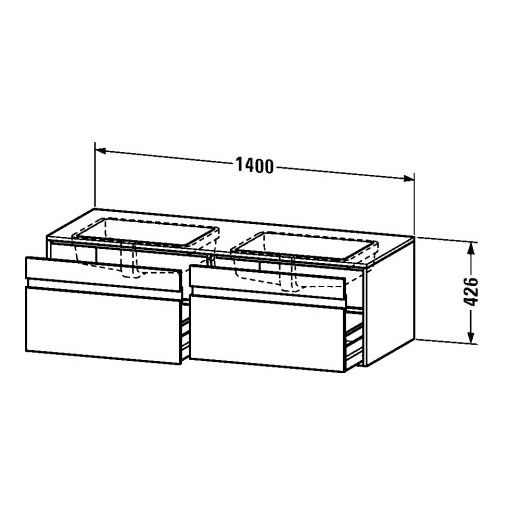 Тумба под раковину Duravit Ketho KT 6898 B 140x55 ФОТО