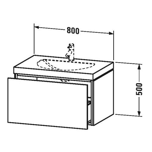 Тумба под раковину Duravit L-Cube LC 6900 N/O/T 80x54 схема 1