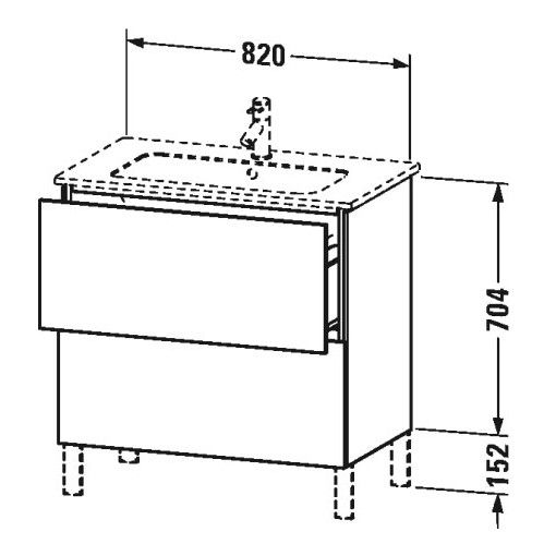 Тумба под раковину Duravit L-Cube LC 6626 82x48,1 схема 1