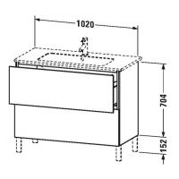 Тумба под раковину Duravit L-Cube LC 6627 102x48,1 схема 1