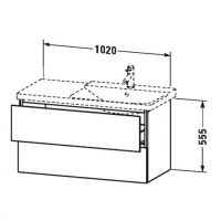 Тумба под раковину Duravit L-Cube LC 6252 102x48,1 схема 1