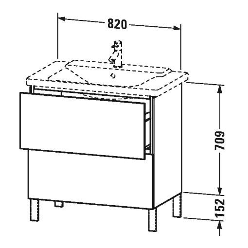 Тумба под раковину Duravit L-Cube LC 6601 82x48,1 схема 1