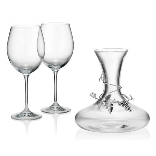 Графин и 2 винных бокала "Виноградная лоза" (Италия)