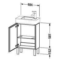 Тумба под раковину Duravit L-Cube LC 6751 L/R 48x24 схема 1