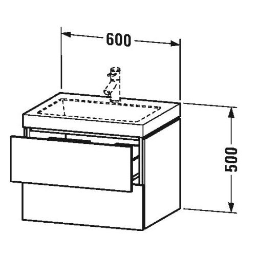 Тумба под раковину Duravit L-Cube LC 6926 N/O/T 60x48 схема 1