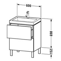 Тумба под раковину Duravit L-Cube LC 6936 N/O/T 60x48 схема 1