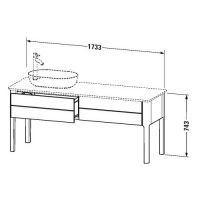 Тумба под раковину Duravit Luv LU 9563 L/R 173,3x57 схема 1