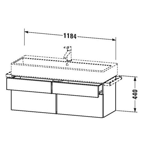 Тумба под раковину Duravit Vero VA6509 118,4x43,1 схема 1