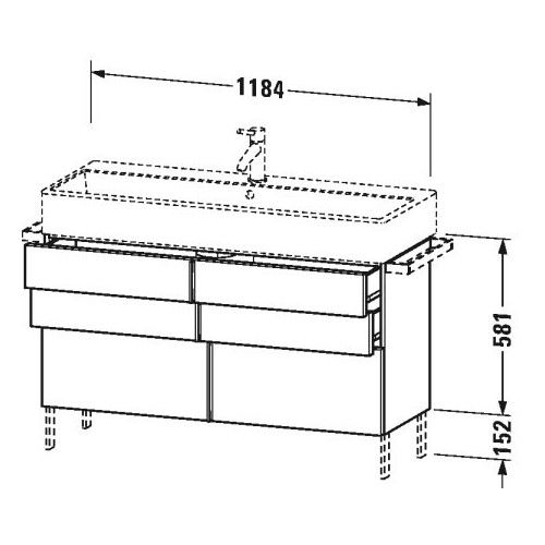 Тумба под раковину Duravit Vero VA6589 118,4x43,1 схема 1