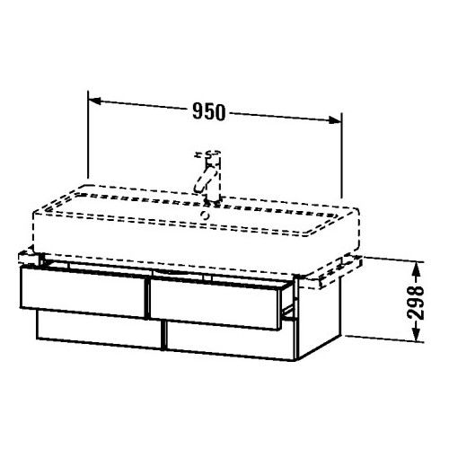 Тумба под раковину Duravit Vero VE6207 95x43,1 схема 1