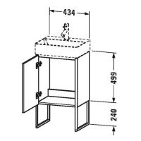 Тумба под раковину Duravit XSquare XS4441L/R 43,4x34 схема 1