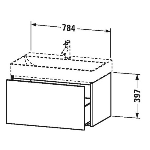 Тумба под раковину Duravit XSquare XS4062 78,4x46 схема 1