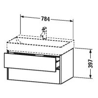 Тумба под раковину Duravit XSquare XS4162 78,4x46 схема 1