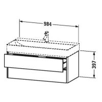 Тумба под раковину Duravit XSquare XS4163 98,4x46 схема 1