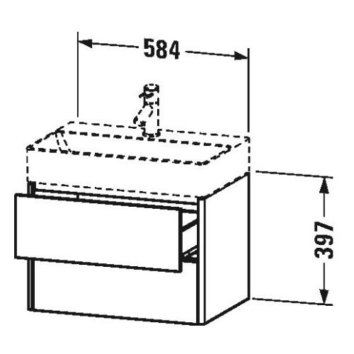 Тумба под раковину Duravit XSquare XS4167 58,4x39 схема 1