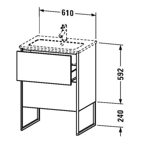 Тумба под раковину Duravit XSquare XS4445 61x47,8 схема 1