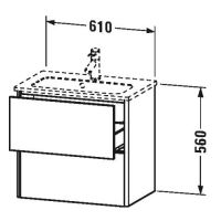 Тумба под раковину Duravit XSquare XS4165 61x38,8 схема 1