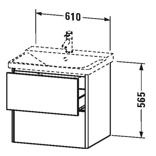 Тумба под раковину Duravit XSquare XS4180 61x47,3 схема 1