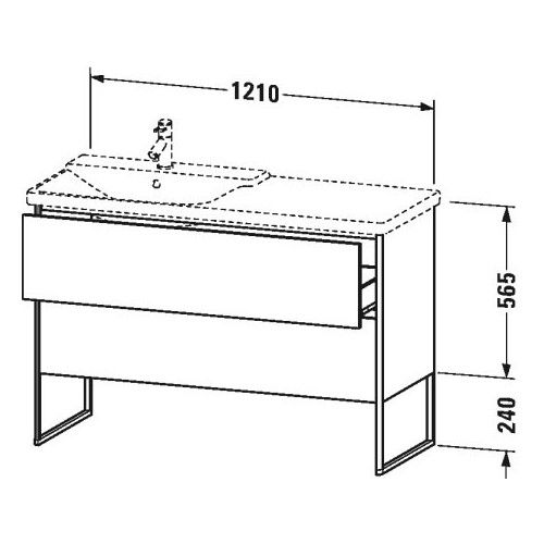 Тумба под раковину Duravit XSquare XS4466 121x47,3 ФОТО