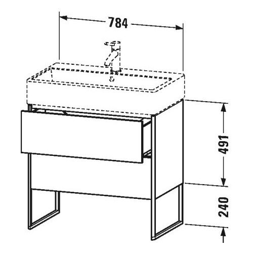 Тумба под раковину Duravit XSquare XS4475 78,4x46 схема 1