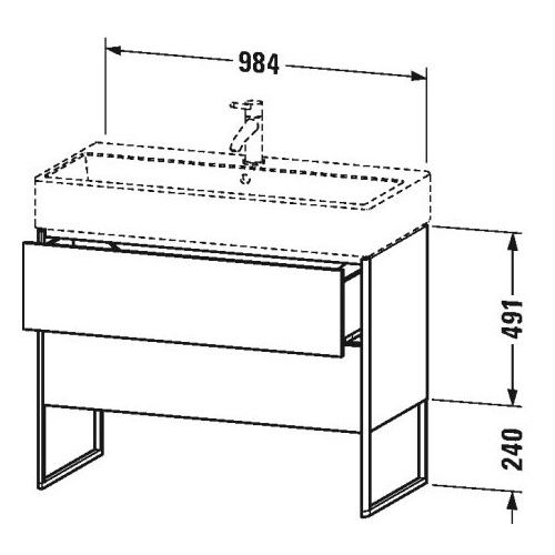 Тумба под раковину Duravit XSquare XS4476 98,4x46 схема 2