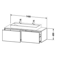 Тумба под раковину Duravit XSquare XS4905M 140x54,8 схема 1