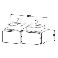 Тумба под раковину Duravit XSquare XS4906B 140x54,8 схема 1