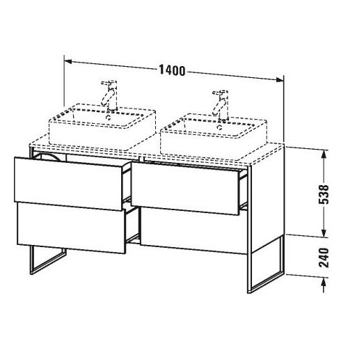 Тумба под раковину Duravit XSquare XS4926B 140x54,8 ФОТО