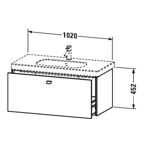 Тумба под раковину Duravit Brioso BR 4047 102x46,9 схема 1